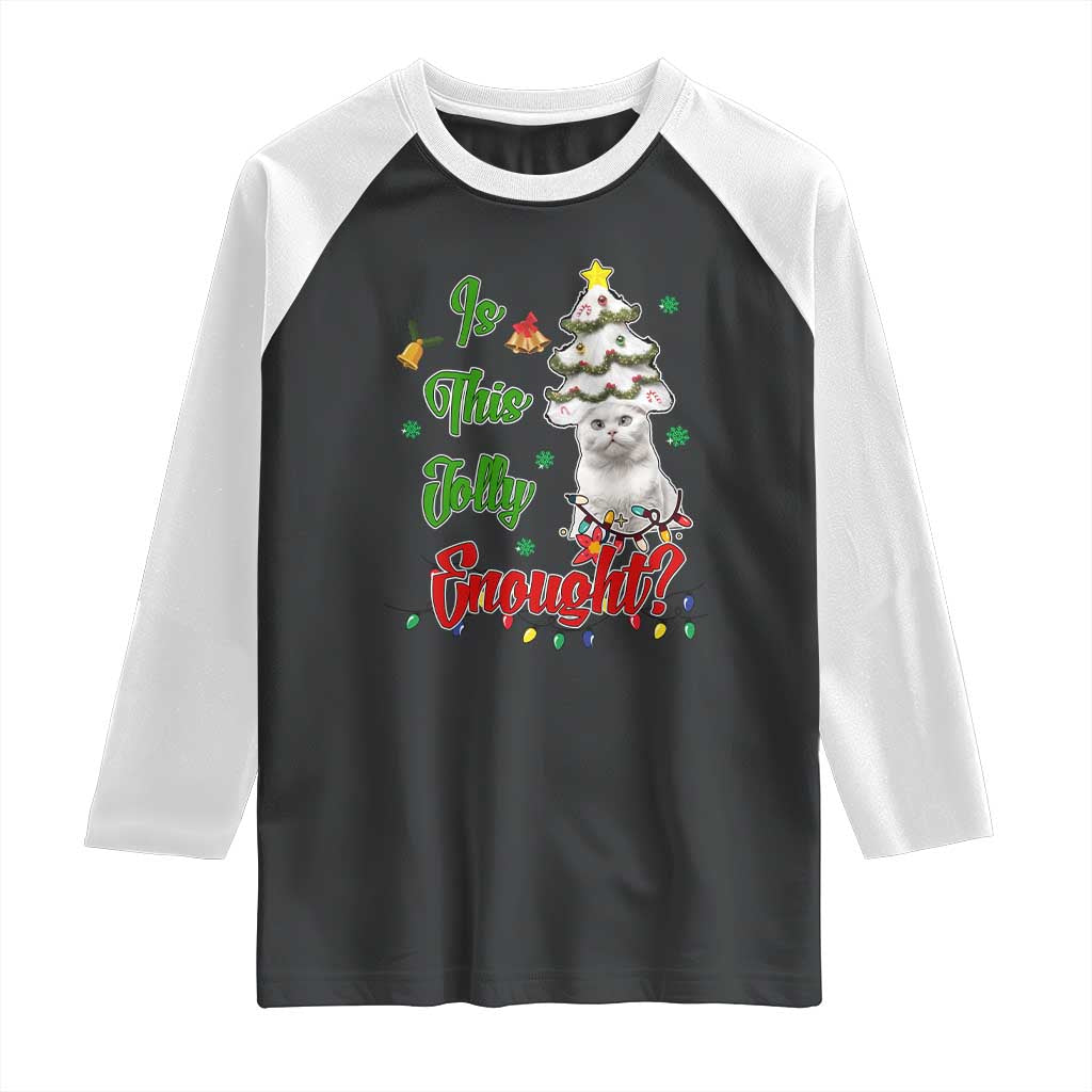 Christmas Cat Raglan Shirt Is This Jolly Enough