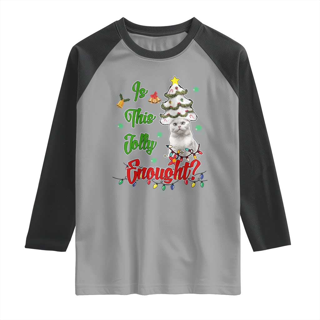 Christmas Cat Raglan Shirt Is This Jolly Enough
