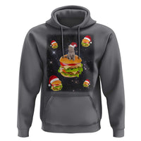 Funny Christmas Cat Hoodie Santa Cat Hamburger Lover Galaxy Outer Space
