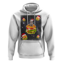 Funny Christmas Cat Hoodie Santa Cat Hamburger Lover Galaxy Outer Space