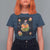 Funny Christmas Cat T Shirt For Women Santa Cat Hamburger Lover Galaxy Outer Space - Wonder Print Shop