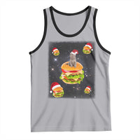 Funny Christmas Cat Tank Top Santa Cat Hamburger Lover Galaxy Outer Space