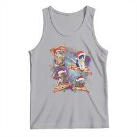 Funny Christmas Cat Tank Top Santa Cat Riding Pizza Galaxy Outer Space
