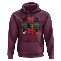 Funny Christmas Black Cat Hoodie Meowy Christmas Cute Cats Coquette Bow