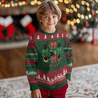 Funny Xmas Black Cat Ugly Christmas Sweater Meowy Christmas Cute Cats Coquette Bow - Wonder Print Shop