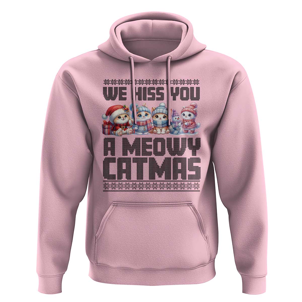Christmas Cute Cat Hoodie We Hiss You A Meowy Catmas
