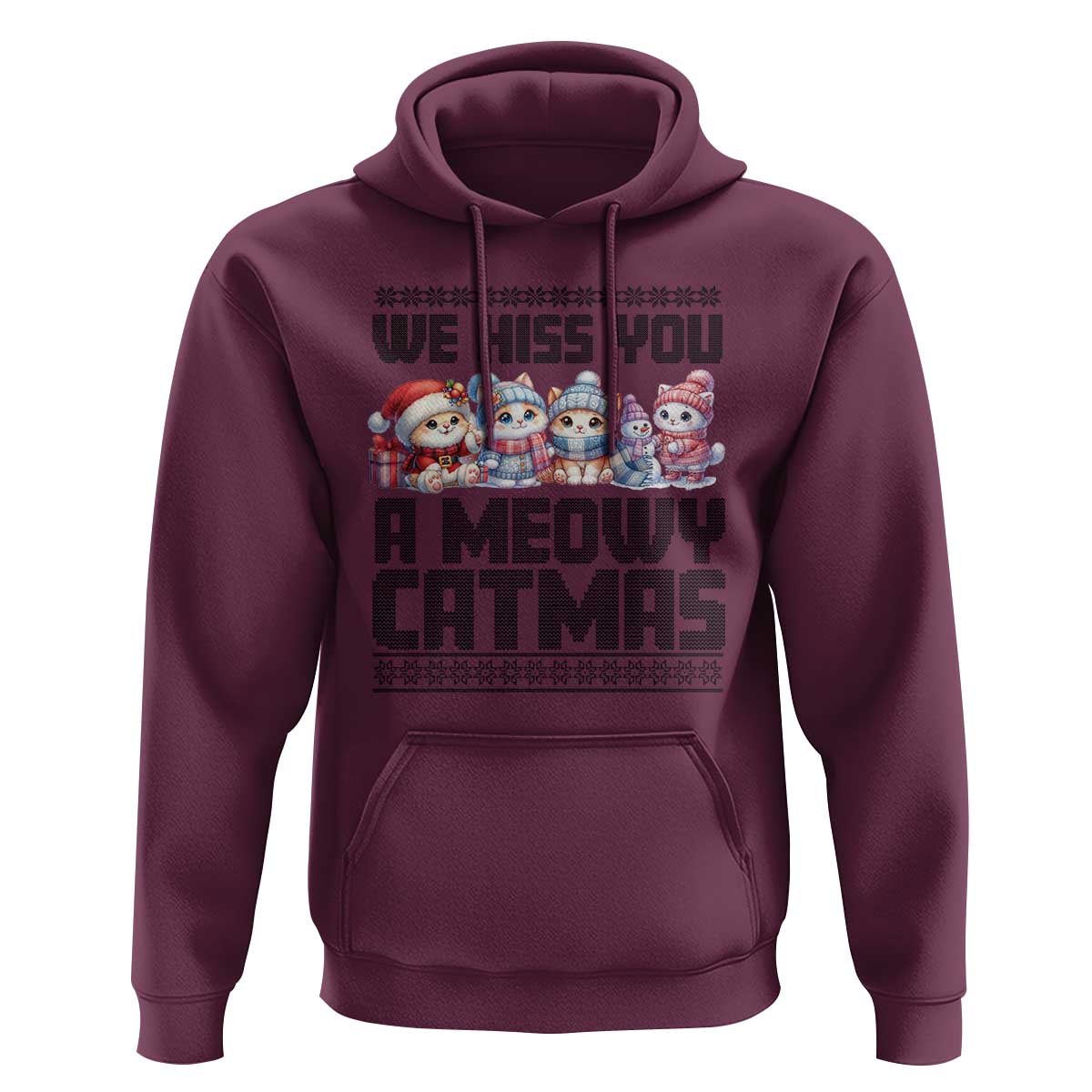 Christmas Cute Cat Hoodie We Hiss You A Meowy Catmas