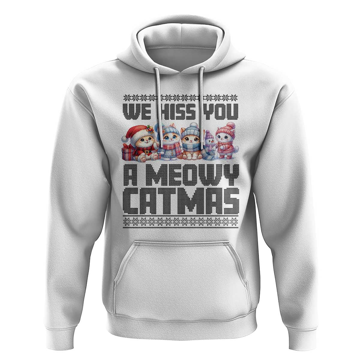 Christmas Cute Cat Hoodie We Hiss You A Meowy Catmas