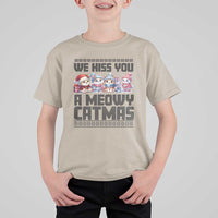 Christmas Cute Cat T Shirt For Kid We Hiss You A Meowy Catmas - Wonder Print Shop