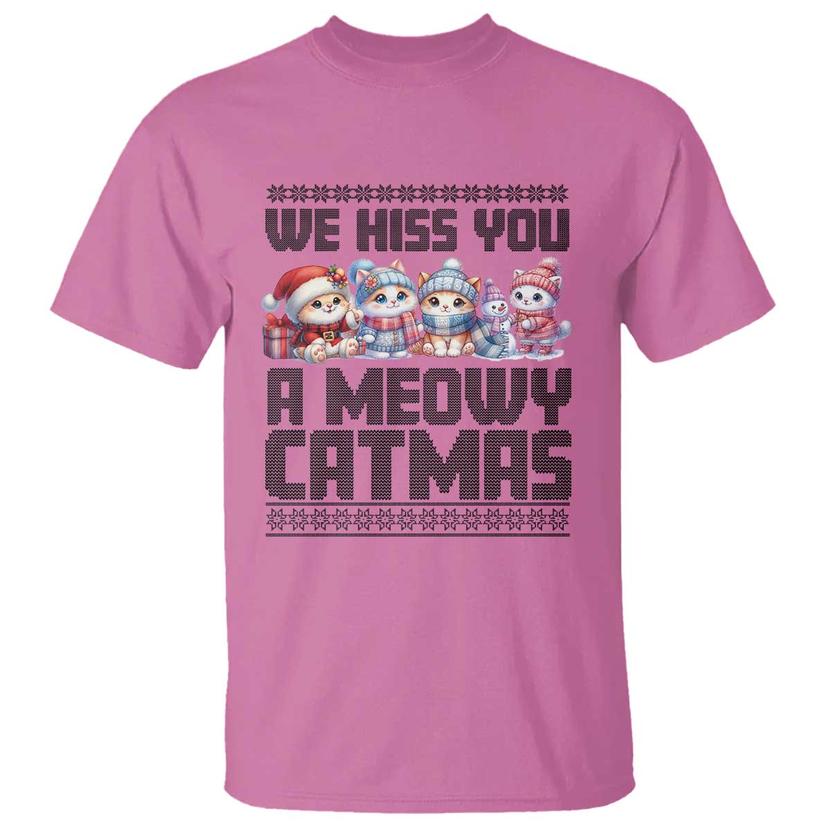 Christmas Cute Cat T Shirt We Hiss You A Meowy Catmas - Wonder Print Shop