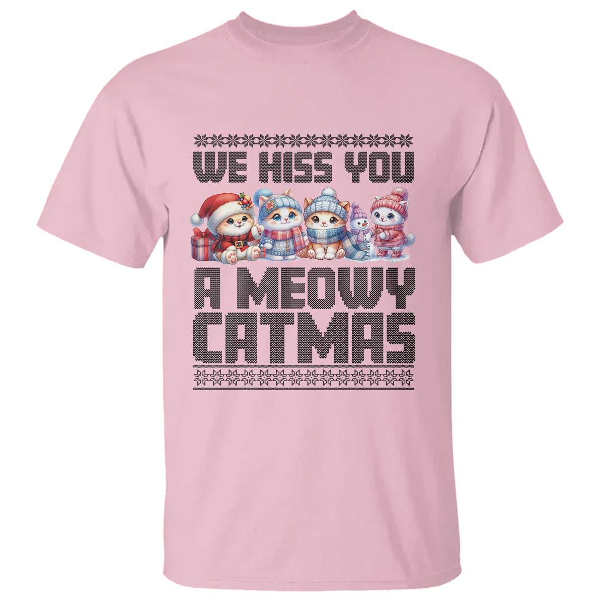 Christmas Cute Cat T Shirt We Hiss You A Meowy Catmas - Wonder Print Shop