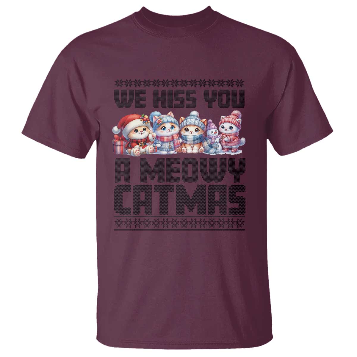 Christmas Cute Cat T Shirt We Hiss You A Meowy Catmas - Wonder Print Shop