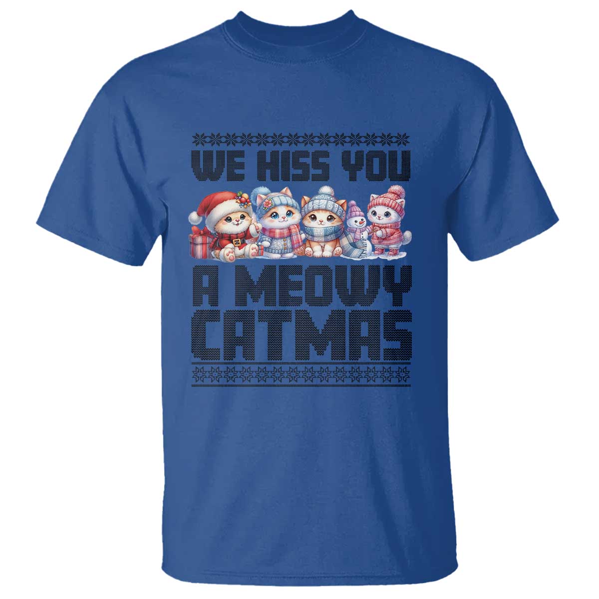 Christmas Cute Cat T Shirt We Hiss You A Meowy Catmas - Wonder Print Shop
