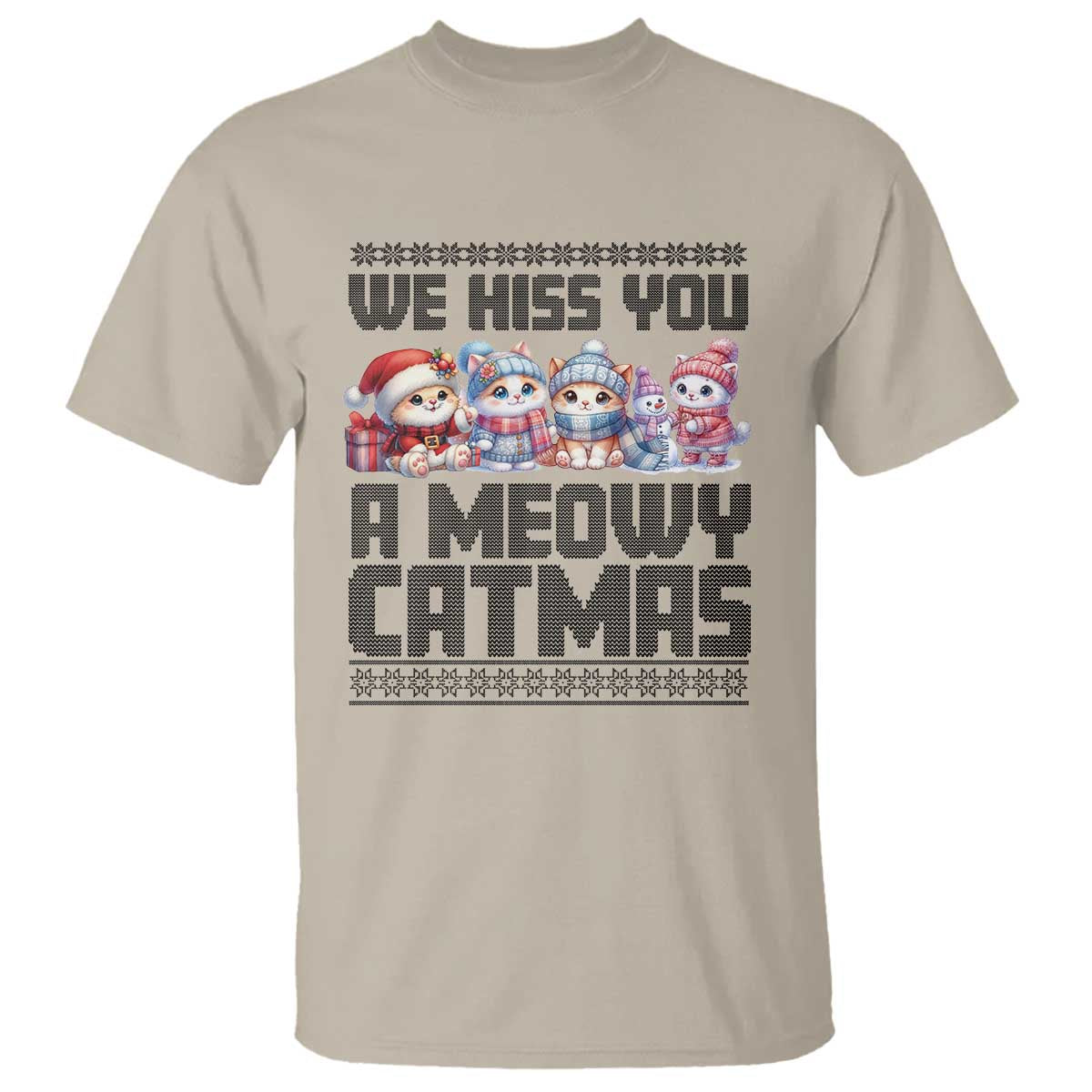 Christmas Cute Cat T Shirt We Hiss You A Meowy Catmas - Wonder Print Shop