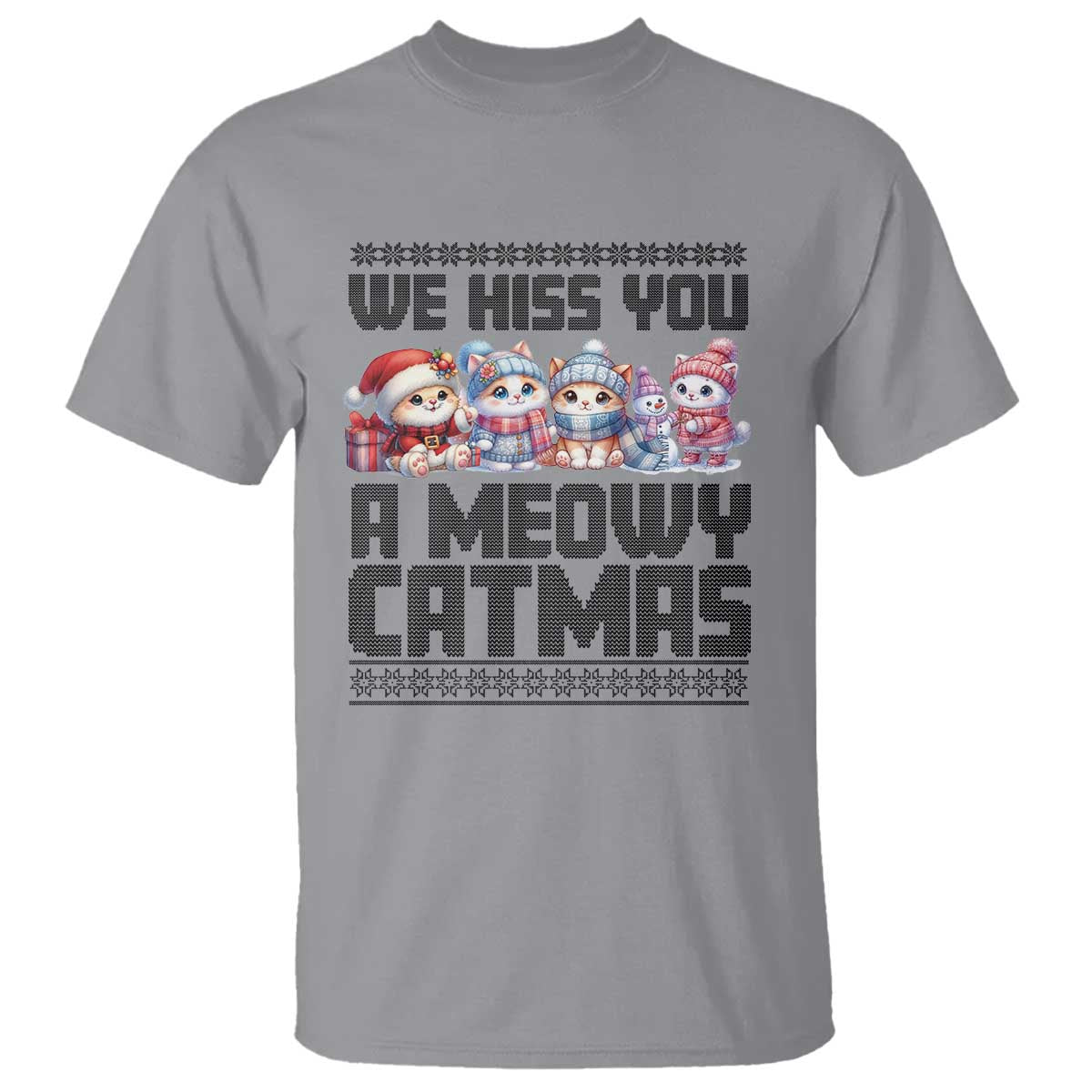 Christmas Cute Cat T Shirt We Hiss You A Meowy Catmas - Wonder Print Shop