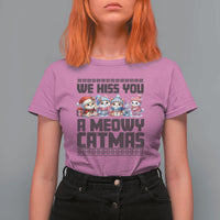 Christmas Cute Cat T Shirt For Women We Hiss You A Meowy Catmas - Wonder Print Shop