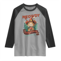Christmas Cowboy Cat Raglan Shirt Meowdy Christmas And Happy Mew Year