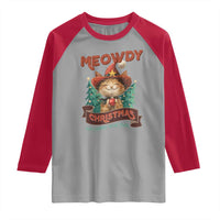 Christmas Cowboy Cat Raglan Shirt Meowdy Christmas And Happy Mew Year
