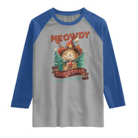 Christmas Cowboy Cat Raglan Shirt Meowdy Christmas And Happy Mew Year