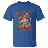 Christmas Cowboy Cat T Shirt Meowdy Christmas And Happy Mew Year - Wonder Print Shop