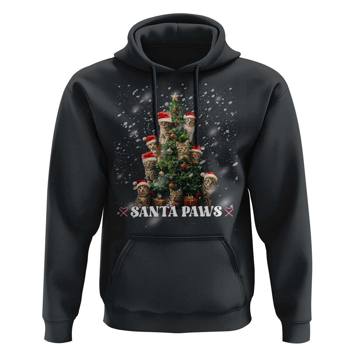 Christmas Cat Hoodie Santa Paw And Claw Cats Xmas Tree