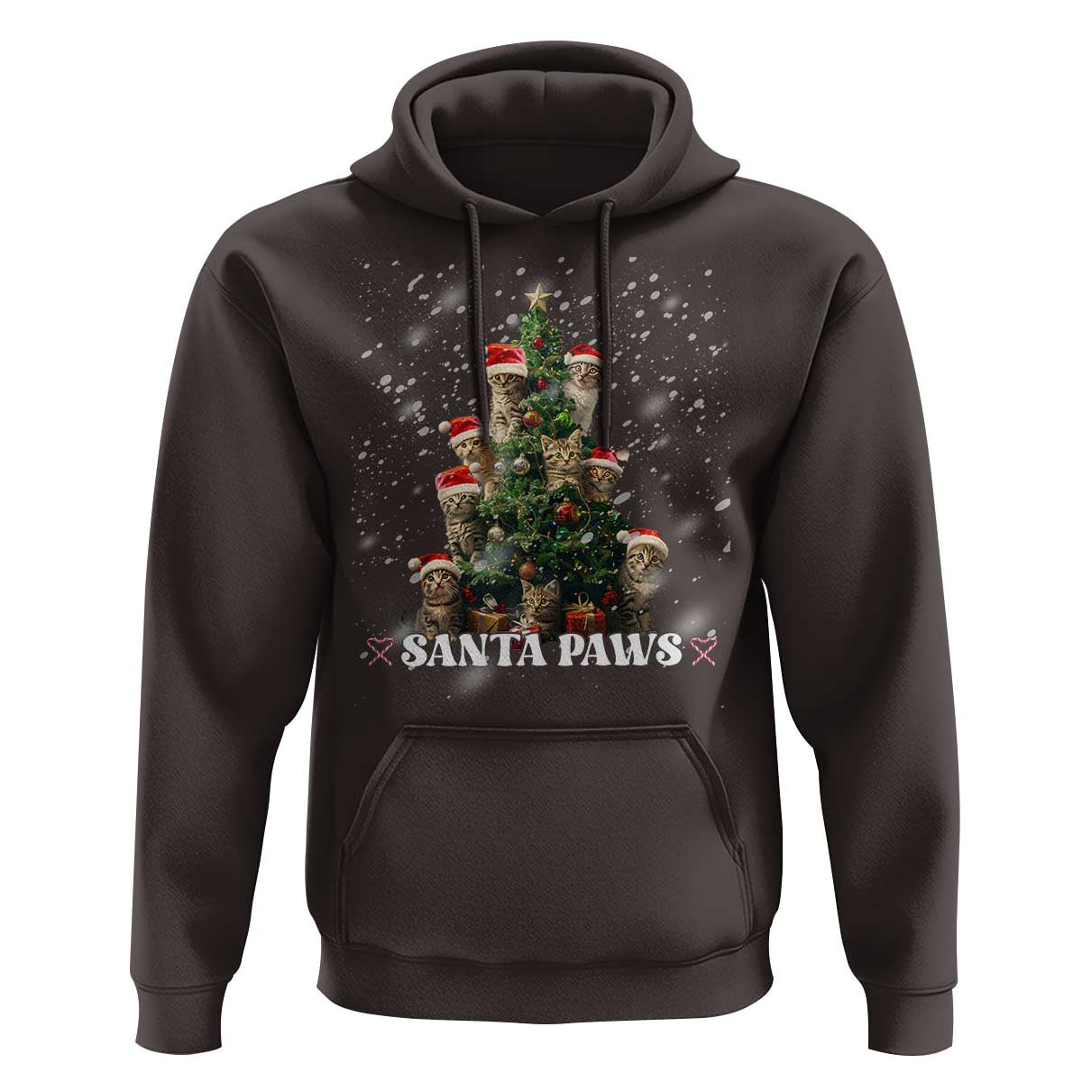 Christmas Cat Hoodie Santa Paw And Claw Cats Xmas Tree
