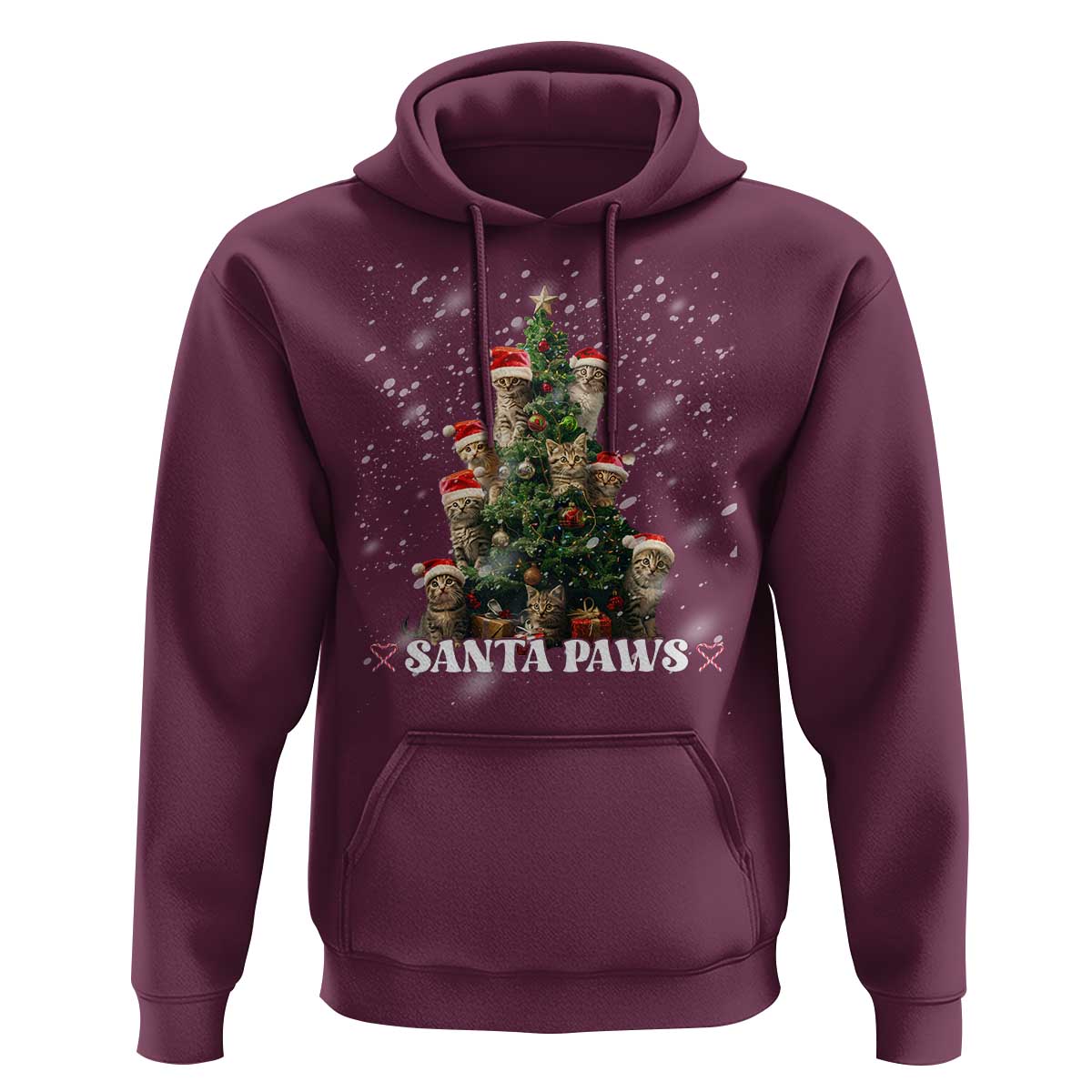 Christmas Cat Hoodie Santa Paw And Claw Cats Xmas Tree