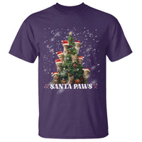 Christmas Cat T Shirt Santa Paw And Claw Cats Xmas Tree - Wonder Print Shop