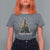 Christmas Cat T Shirt For Women Santa Paw And Claw Cats Xmas Tree - Wonder Print Shop