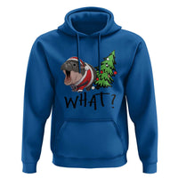 Funny Christmas Moo Deng Hoodie What Baby Hippo Pushing Christmas Tree