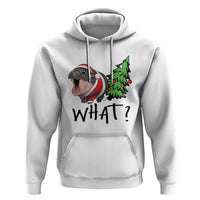 Funny Christmas Moo Deng Hoodie What Baby Hippo Pushing Christmas Tree
