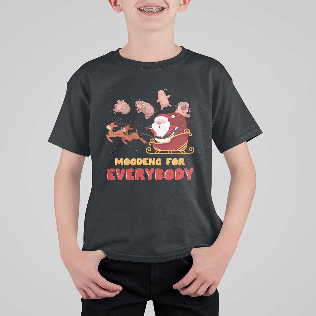 Funny Christmas Moo Deng For Everyone T Shirt For Kid Cute Baby Hippo Santa Reindeer - Wonder Print Shop