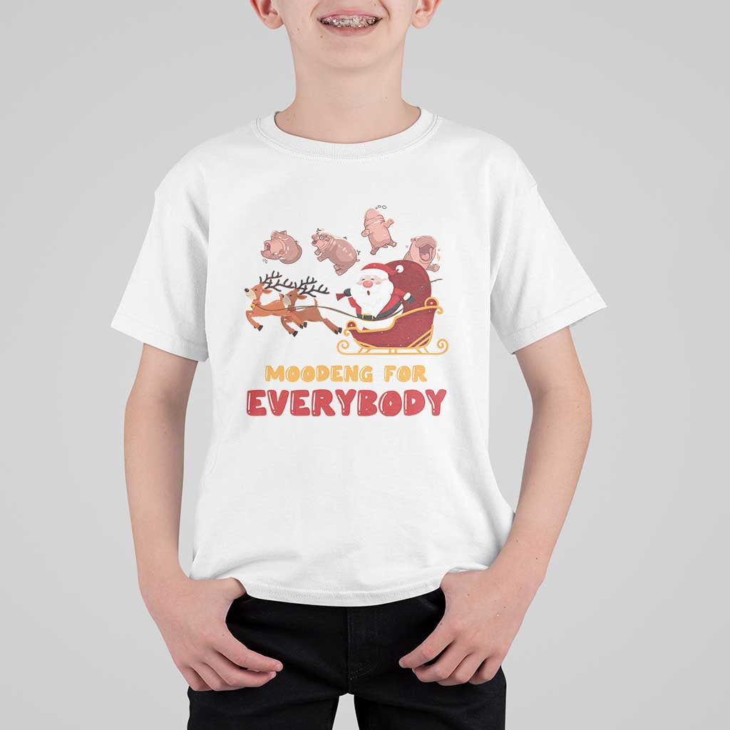 Funny Christmas Moo Deng For Everyone T Shirt For Kid Cute Baby Hippo Santa Reindeer - Wonder Print Shop