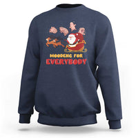 Funny Christmas Moo Deng For Everyone Sweatshirt Cute Baby Hippo Santa Reindeer - Wonder Print Shop