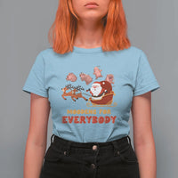 Funny Christmas Moo Deng For Everyone T Shirt For Women Cute Baby Hippo Santa Reindeer - Wonder Print Shop