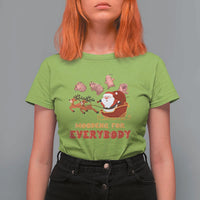 Funny Christmas Moo Deng For Everyone T Shirt For Women Cute Baby Hippo Santa Reindeer - Wonder Print Shop