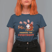 Funny Christmas Moo Deng For Everyone T Shirt For Women Cute Baby Hippo Santa Reindeer - Wonder Print Shop