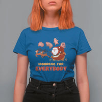 Funny Christmas Moo Deng For Everyone T Shirt For Women Cute Baby Hippo Santa Reindeer - Wonder Print Shop