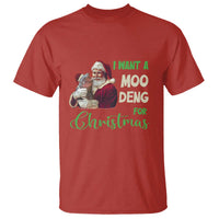 Funny I Want A Moo Deng For Christmas T Shirt - Wonder Print Shop
