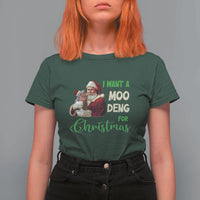 Funny I Want A Moo Deng For Christmas T Shirt For Women - Wonder Print Shop