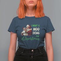 Funny I Want A Moo Deng For Christmas T Shirt For Women - Wonder Print Shop