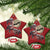 Funny Xmas Moo Deng Christmas Ornament Baby Hippo Santa Sleigh Galaxy Outer Space - Wonder Print Shop