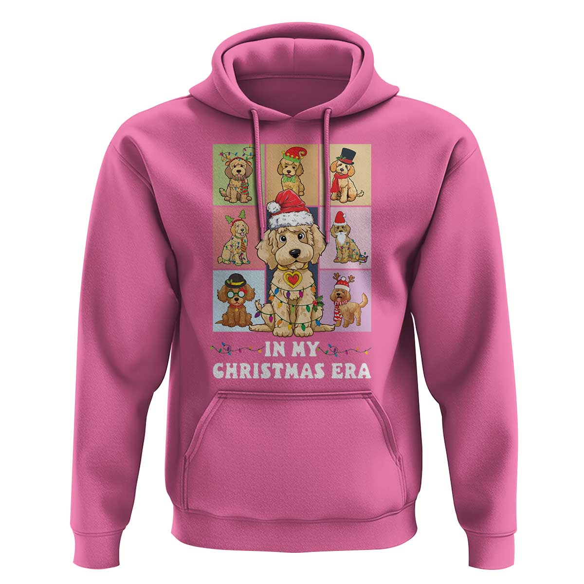 Funny Xmas Dog Hoodie Santa Golden Doodle In My Christmas Era