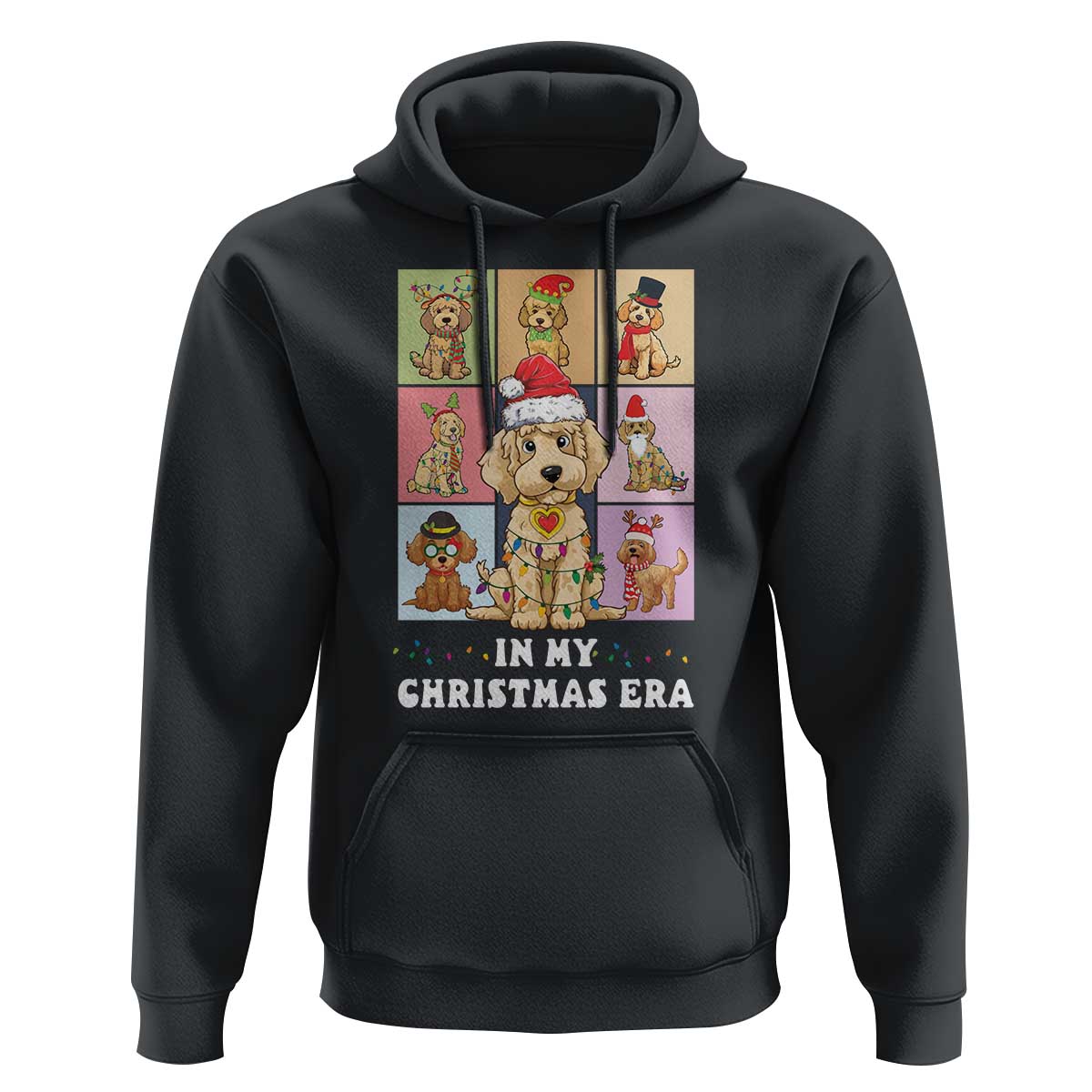 Funny Xmas Dog Hoodie Santa Golden Doodle In My Christmas Era