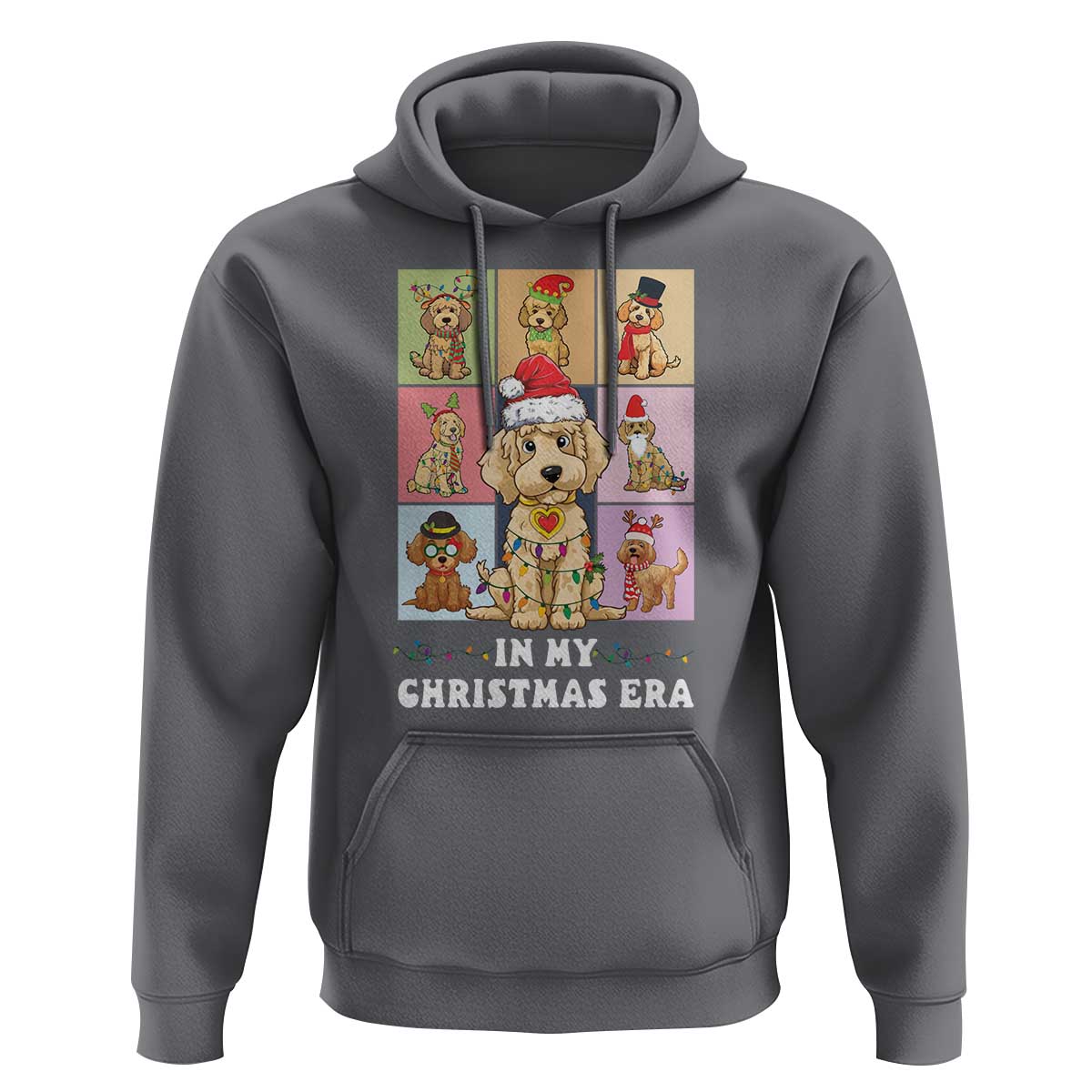 Funny Xmas Dog Hoodie Santa Golden Doodle In My Christmas Era
