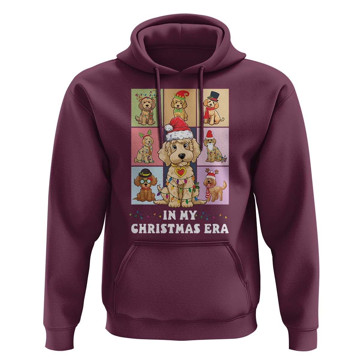 Funny Xmas Dog Hoodie Santa Golden Doodle In My Christmas Era