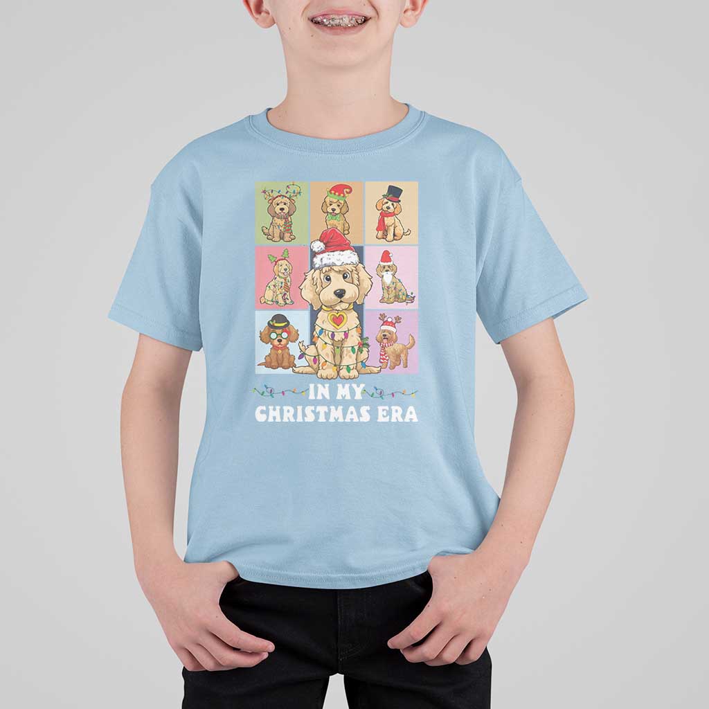 Funny Xmas Dog T Shirt For Kid Santa Golden Doodle In My Christmas Era - Wonder Print Shop
