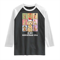 Funny Xmas Dog Raglan Shirt Santa Golden Doodle In My Christmas Era