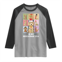 Funny Xmas Dog Raglan Shirt Santa Golden Doodle In My Christmas Era