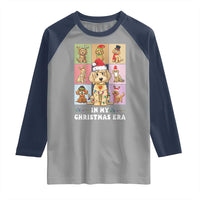 Funny Xmas Dog Raglan Shirt Santa Golden Doodle In My Christmas Era
